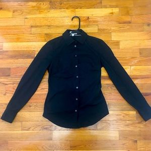 Express XXS fitted black button up button down